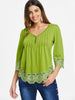 V Neck Button Deatil Top
