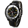 Weijieer 5020 Male Quartz Watch Round Dial Rubber Strap Non-functioning Sub-dials