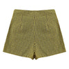 High Waist Plaid Tied Layered Zipper Pants Women Mini Shorts