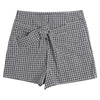 High Waist Plaid Tied Layered Zipper Pants Women Mini Shorts
