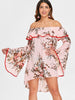 Off The Shoulder Ruffled Floral Dress