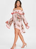 Off The Shoulder Ruffled Floral Dress