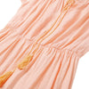 Sexy Off The Shoulder Dress Hollow Lace Spliced Design Ribbon Flouncing Hem
