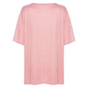 Round Collar Short Sleeve Loose Metallic Yarn Women T-shirt