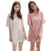 Round Collar Short Sleeve Loose Metallic Yarn Women T-shirt
