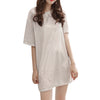 Round Collar Short Sleeve Loose Metallic Yarn Women T-shirt