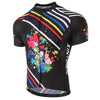 XINTOWN Short Sleeve Quick-dry Zipper Color Printed Cycling Jersey for Men