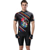 XINTOWN Short Sleeve Quick-dry Zipper Color Printed Cycling Jersey for Men
