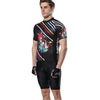 XINTOWN Short Sleeve Quick-dry Zipper Color Printed Cycling Jersey for Men