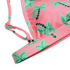 Spaghetti Strap Padded Backless Tree Print Low Waist Women Bikini Set