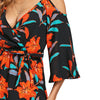 Plunge Cold Shoulder Floral Dress