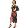 Plunge Cold Shoulder Floral Dress