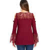 Open Shoulder Lace Insert Blouse