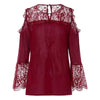 Open Shoulder Lace Insert Blouse