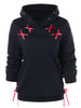 Lacing Ribbon Punk Hoodie