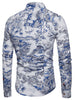 Chinese Style Print Button Up Shirt