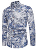 Chinese Style Print Button Up Shirt