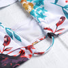 Halter Neck Cut Out Padded Backless Floral Print Low Waist Women Bikini Set