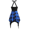 Tartan Print Insert Asymmetrical Dress