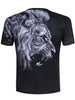 3D Roaring Lion Print Short Sleeve T-shirt
