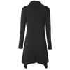 Funnel Collar Long Sleeve Button Pocket Asymmetric Women Dress