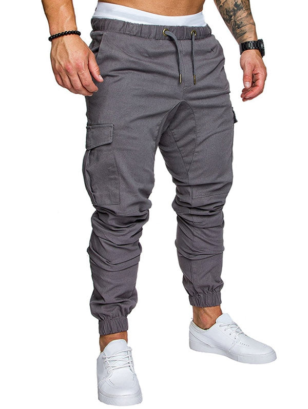 Side Pockets Elastic Cuffed Jogger Pants