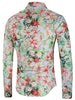 Allover Flower Print Hidden Button Shirt