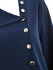 Skew Neck Oblique Buttons Blouse