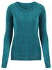Stylish Back Buttoned Elbow Spliced Pullover Sweater For Women