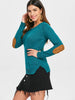 Stylish Back Buttoned Elbow Spliced Pullover Sweater For Women