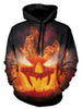 3D Fire Pumpkin Lamp Print Halloween Hoodie