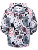 Poker Cards Print Kangaroo Pocket Loose Hoodie