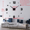 Modern Frameless DIY Wall Clock Large 3D Wall Watch Non Ticking for Living Room Bedroom Kitchen