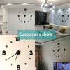 Modern Frameless DIY Wall Clock Large 3D Wall Watch Non Ticking for Living Room Bedroom Kitchen