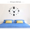 Modern Frameless DIY Wall Clock Large 3D Wall Watch Non Ticking for Living Room Bedroom Kitchen