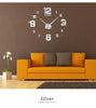 Modern Frameless DIY Wall Clock Large 3D Wall Watch Non Ticking for Living Room Bedroom Kitchen