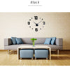 Modern Frameless DIY Wall Clock Large 3D Wall Watch Non Ticking for Living Room Bedroom Kitchen
