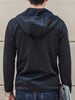 Letter Print Pouch Pocket Zip Up Hoodie