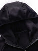 Letter Print Pouch Pocket Zip Up Hoodie