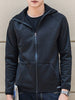 Letter Print Pouch Pocket Zip Up Hoodie