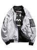 Letter Print Zip Up Baseball Jacket