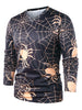 V Neck Spider Spider Wed Print T-shirt