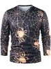 V Neck Spider Spider Wed Print T-shirt