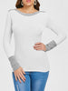 Two Tone Long Sleeve Top
