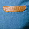 Stand Collar Long Sleeve Spliced Leather Pocket Button Men Shirt