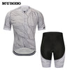 MUBODO Cycling Short Sleeve Jersey Padded Shorts Bicycle Clothes Men Riding Set