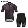 MUBODO Cycling Short Sleeve Jersey Padded Shorts Printed Men Riding Set
