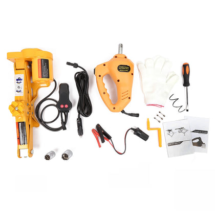 12V Car Electric Hydraulic Floor Jack Lifting Set Impact Wrench Tool