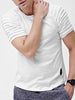 Solid Color Pleated Short Sleeve T-shirt