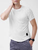 Solid Color Pleated Short Sleeve T-shirt